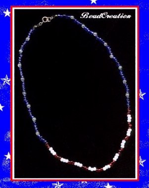 American spirit red white and blue beaded jewelry