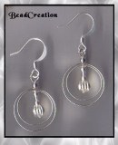 silver hoop earrings, double hoop earrings