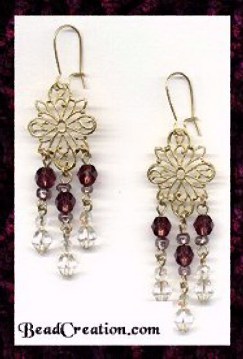 Purple chandelier earrings big
