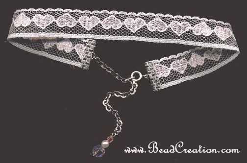 lace heart choker fashion necklace
