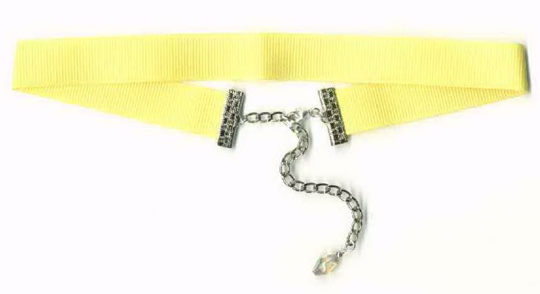 Yellow ribbon choker necklace