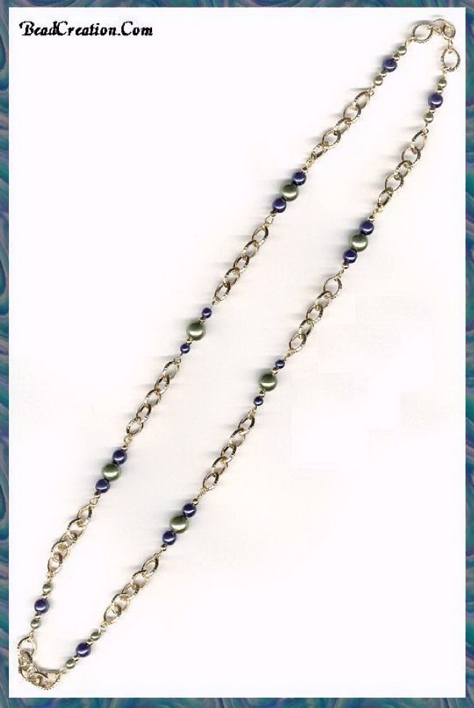 Handmade Glass Beaded Chain Necklace