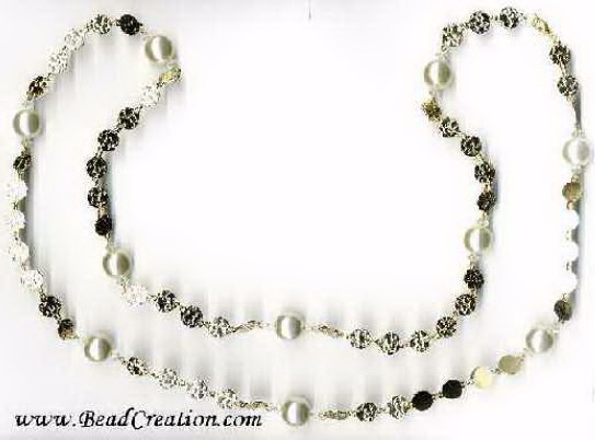 long pearl necklace,beaded chain