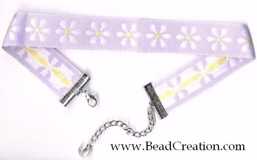 lavender ribbon choker necklace,daisy