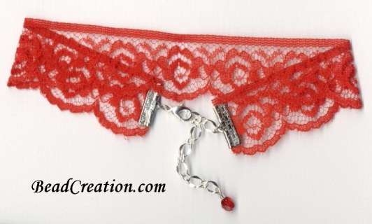 Red roses lace choker