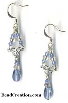 Blue earrings long