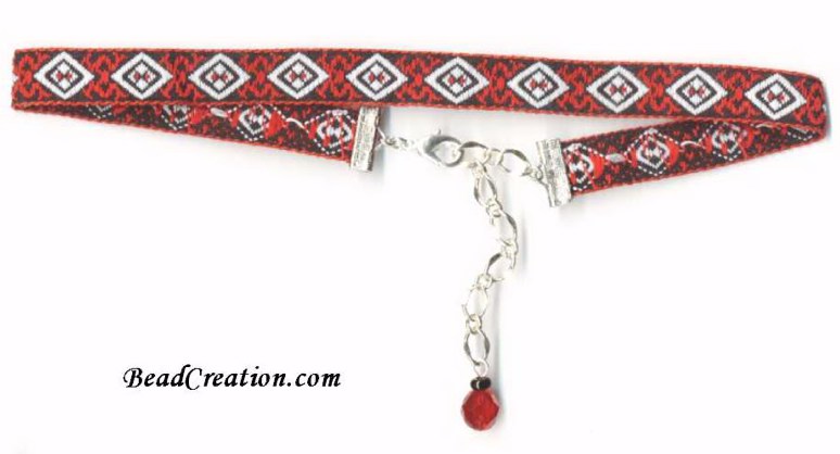 red black ribbon choker necklace