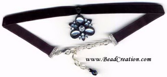 black velvet choker necklace with pendant