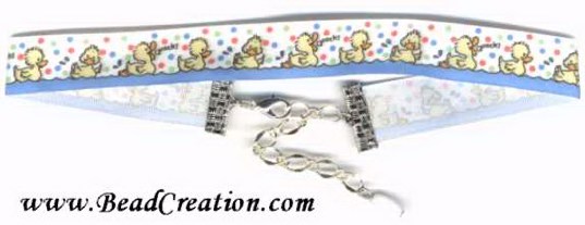 Duck themed jewelry,ribbon choker