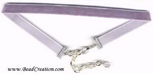 purple,gray,velvet necklace