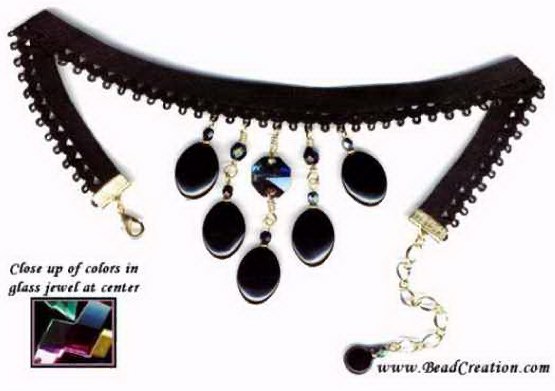 black choker necklace,beaded