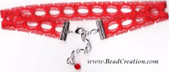 red lace jewelry choker