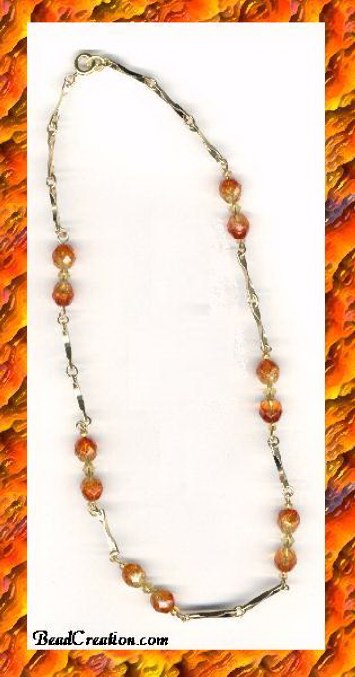 Handmade Glass Beaded Chain Necklace