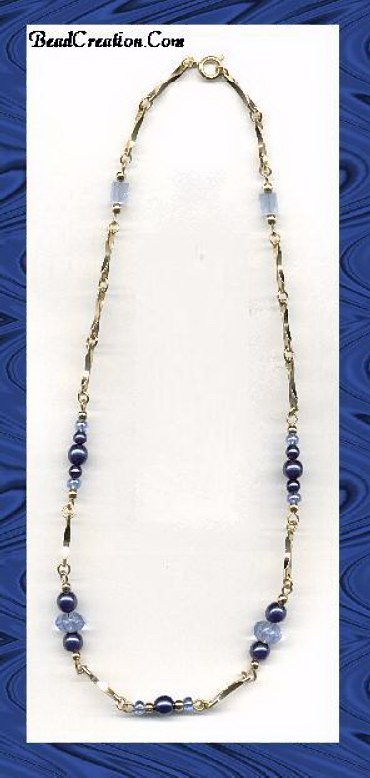 Handmade glass beaded chain necklace