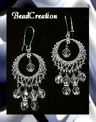 chandelier crystal moon earrings