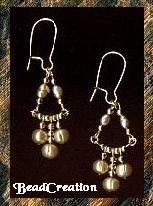 champagne pearl chandelier earrings