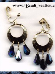 Black clip chandelier earrings