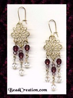 Purple chandelier earrings big
