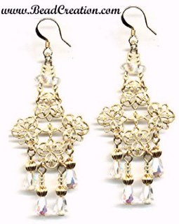 crystal chandelier earrings filfigree gold chandeliers