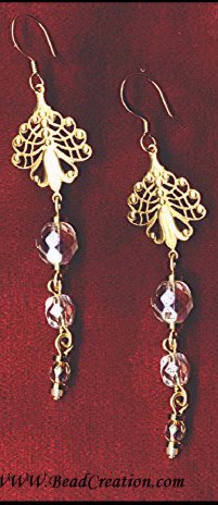 filigree gold dangle earrings long beaded earrings