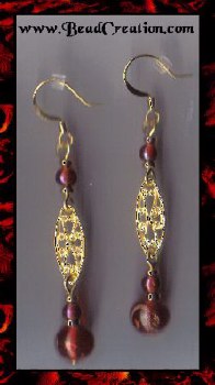 red dangle earrings gold filigree dangle earrings
