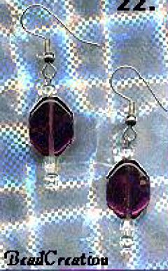 purple glass dangle earrings