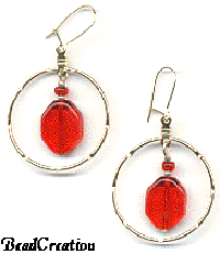 red hoop earrings