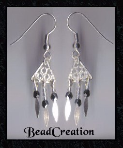 small chandelier earrings, black and silver chandelier earrings