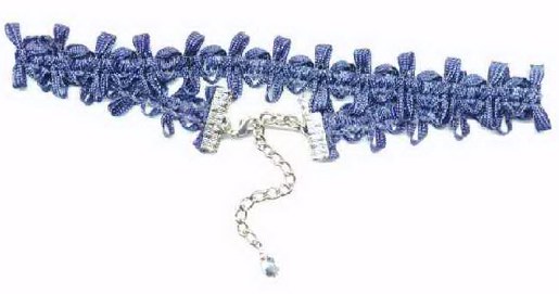 blue trim choker,ribbon choker,lace choker,blue,fashion necklace,handmade jewelry,handmaid