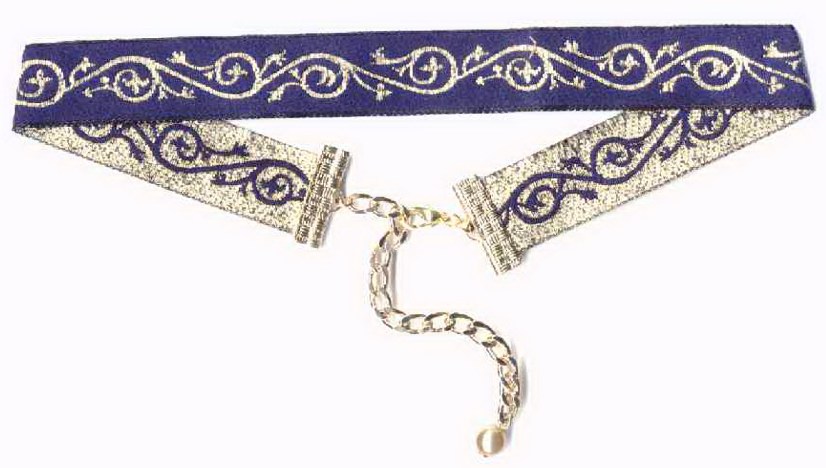 blue ribbon choker necklace