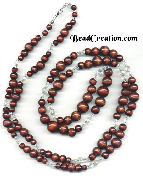 wooden beaded necklace