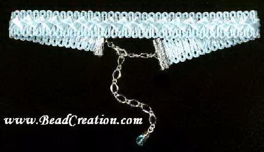 Turquoise trim choker,ribbon necklace