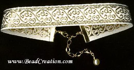 White ribbon choker necklace
