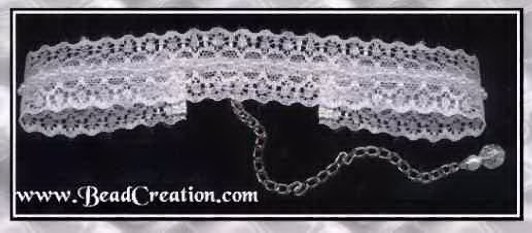 white lace choker beaded lace