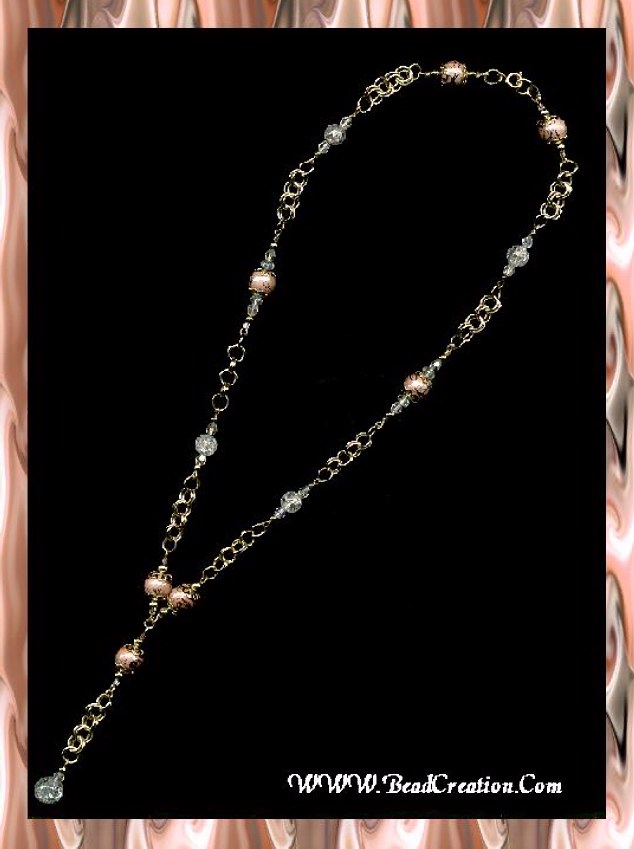 Handmade Glass Beaded Chain Necklace