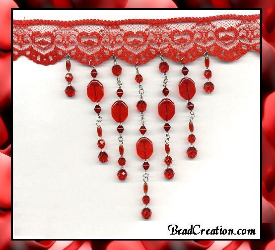 red lace beaded choker
