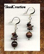 red tigers eye stone earrings with 22k gold