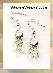 chandelier earrings yellow glass on silver spears
