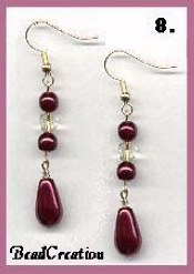 burgundy dangle earrings fashion prom style