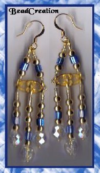 blue glass chandelier earrings handcrafted beaded earrings beaded jewelry