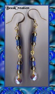 dangle earrings long beaded earrings blue dangle beaded earring