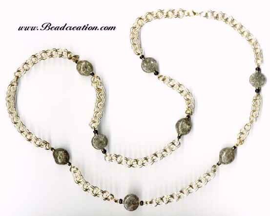 gold beaded chain necklace