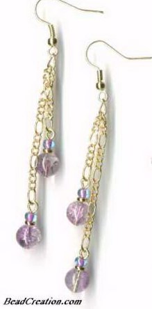 long earrings purple chain earrings
