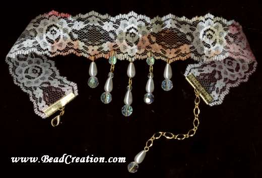beaded lace necklace