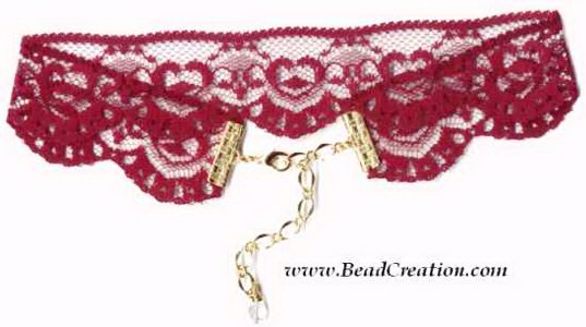 burgundy lace choker