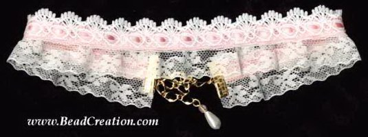 white ruffled lace choker necklace 