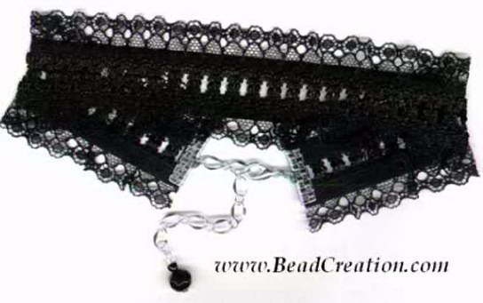 wide black lace choker