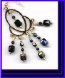 black chandelier glass earring