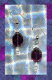 purple glass disc earrings