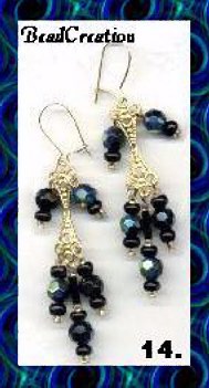 skinny chandelier earrings black